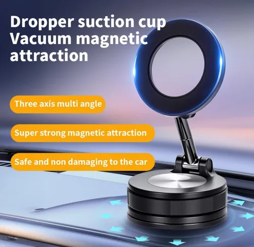 Vista 4 de MagSafe Soporte magnético para teléfono de automóvil, ventosa súper fuerte para tablero y parabrisas, rotación de 360°, sujeción segura para iPhone