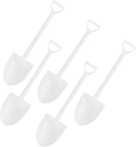 Vista 8 de Ouliget Cucharas con forma de pala, lindas cucharas de postre de plástico desechables, palas de cuchara de postre de helado, 100