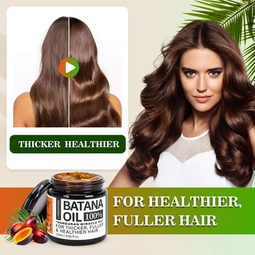 Vista 5 de Aceite de batana orgánico para el crecimiento del cabello, Batana 100% puro de Honduras, aceite de tratamiento capilar para cabello grueso y fuerte
