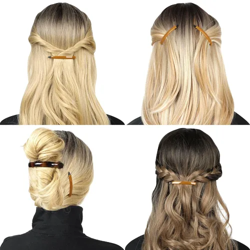 Vista 5 de Juego de 12 pasadores de pelo para mujeres y niñas, pinzas para cabello grueso y fino, accesorios para el cabello no metálicos, agarre