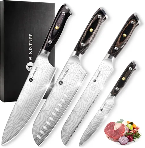 Vista 8 de Regalos para él, marido, hombres, Navidad, aniversario, 8 pulgadas, acero inoxidable alemán profesional 1.4116, cuchillo de chef grabado