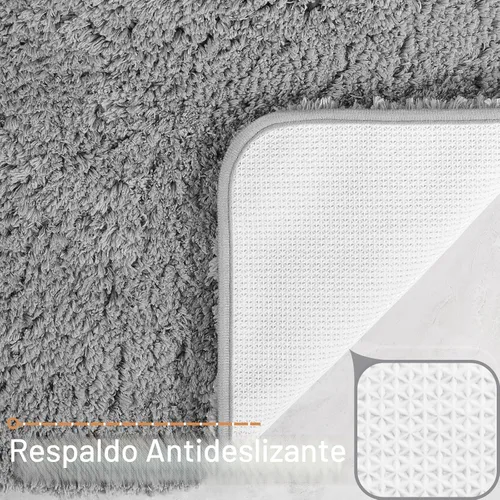 Vista 3 de LOCHAS Alfombra de baño de microfibra antideslizante de 36 x 24 pulgadas Gris