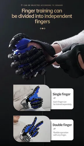 Vista 4 de Guantes de robot de rehabilitación, guantes de robot de rehabilitación para ambas manos, con carga USB y ajuste de fuerza