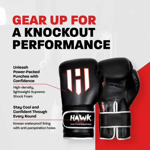 Vista 2 de Hawk Sports Guantes de boxeo para hombres y mujeres, cómodos guantes de entrenamiento de boxeo con acolchado de espuma para lanzar golpes de fuerza