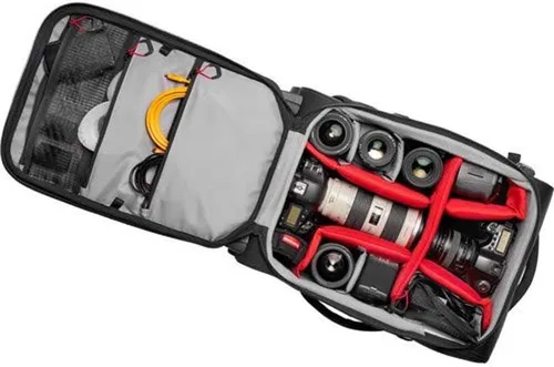 Vista 3 de Manfrotto Reloader Air-55 Pro Light Camera Roller Bag para videocámaras, DSLR, cámaras reflejas profesionales, capacidad para hasta 2 cuerpos