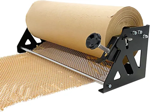 Vista 10 de Rollo de papel de embalaje de panal de abeja de 12 pulgadas x 295 pies con calcomanías frágiles, envoltura acolchada biodegradable para mudanza