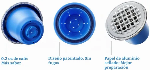 Vista 5 de Cápsulas Nespresso reutilizables, sistema de sellado patentado, sin pegamento, fabricadas en Holanda, 25% más de café, 2 cápsulas, 100 tapas