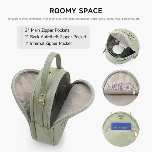 Vista 21 de T1953 Mochila para mujer, de piel sintética, para regalo para niñas y mujeres