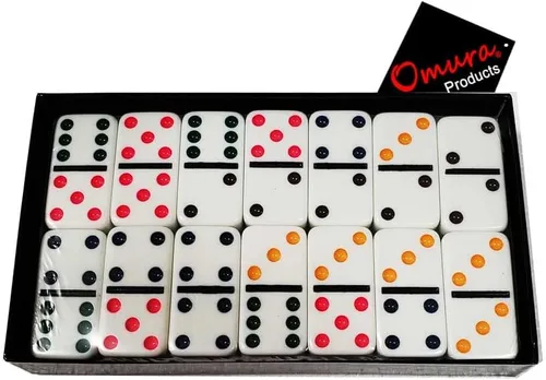 Vista 2 de OMURA Juegos Dominó Doble 6 Jumbo (Color Dot)