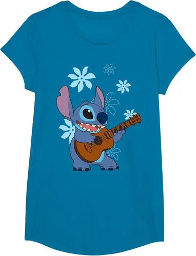 Vista 19 de Camiseta de danza floral Lilo & Stitch con ukelele para niñas Gris asfalto
