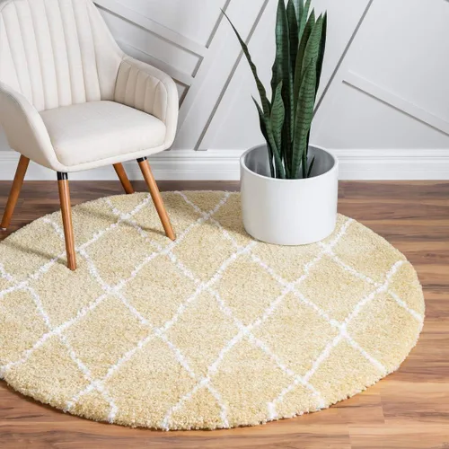 Vista 37 de Unique Loom Rabat Shag Collection - Alfombra de área con enrejado (2 pies 2 pulgadas x 3 pies 1 pulgada, rectangular, marfil puro/gris)