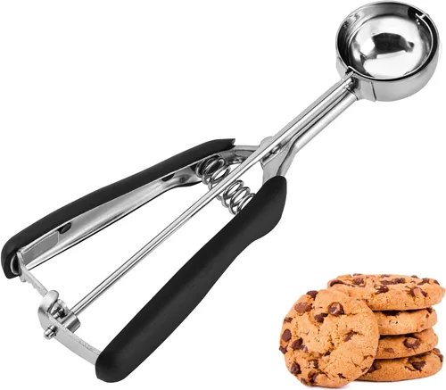 Vista 22 de JUNADAEL J Cuchara de galletas de 4 cucharadas, cucharadas de galletas de 2 onzas para hornear, cuchara para magdalenas para hornear, agarre cómodo