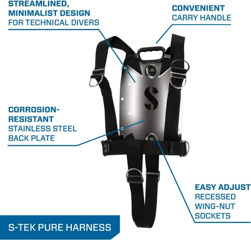 Vista 5 de SCUBAPRO Arnés S-Tek Pure con placa trasera de acero inoxidable
