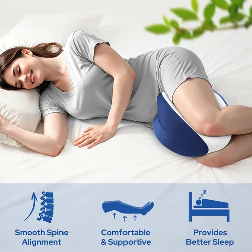 Vista 4 de Almohada de Rodilla para Personas que Duermen de Lado, Almohada de Pierna para Dormir de Lado, Almohada de Cuña de Espuma con Memoria