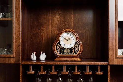 Vista 3 de Reloj de mesa retro de 10 pulgadas, silencioso, adecuado para sala de estar, números arábigos, fácil de leer