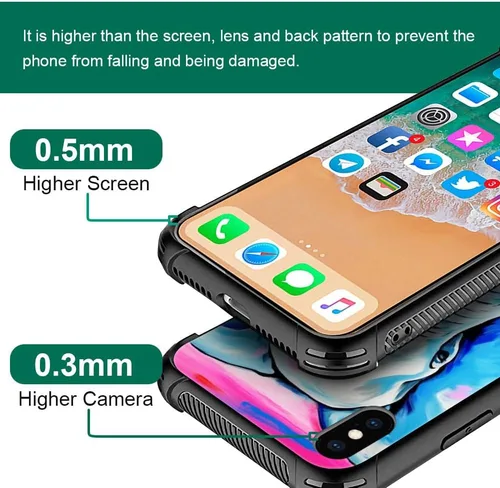 Vista 3 de Funda compatible con iPhone XR, diseño de elefantes africanos para niñas, diseño de patrón a prueba de golpes, antiarañazos, carcasa trasera