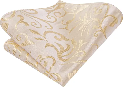 Vista 298 de Hi-Tie Corbatas de seda para hombre, diseño de cachemira a rayas, con bolsillo, gemelos cuadrados, conjunto formal de negocios