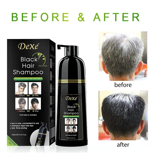 Vista 4 de Dexe - Champú de tinte para el cabello, 14.1 onzas líquidas, cobertura de cabello gris, tinte para cabello negro, champú de color para el cabello