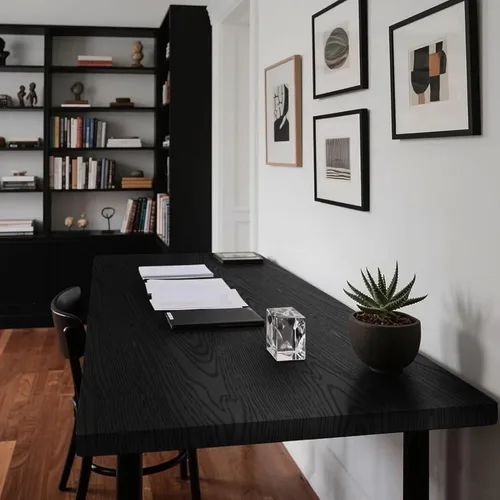 Vista 6 de Ismoon Papel tapiz de contacto negro para despegar y pegar, papel de contacto de grano de madera de 17.5 x 118 pulgadas, papel de contacto