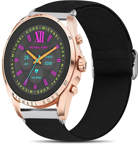 Vista 10 de Lamshaw - Correa elástica ajustable de nailon elástico compatible con Michael Kors Gen 6, Bradshaw Smartwatch/MK Gen 6 Bradshaw 2021