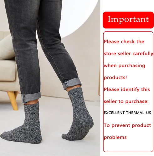 Vista 2 de Wool Socks Mens, Winter Thermal Socks for Men, Soft Crew Hiking Socks Warm Mens Socks fit US 7-13(5 Pairs) Warm Mens Socks fit US 7-13(5 Pairs) Warm