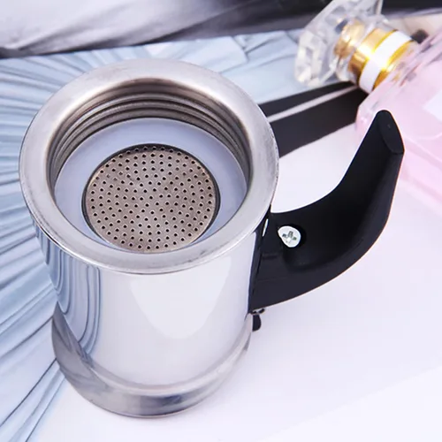 Vista 8 de 4Cups - Cafetera portátil de acero inoxidable de 6.8 fl oz, cafetera eléctrica de 110 V, cafetera eléctrica con estufa eléctrica (6.8 fl oz, 4 tazas)