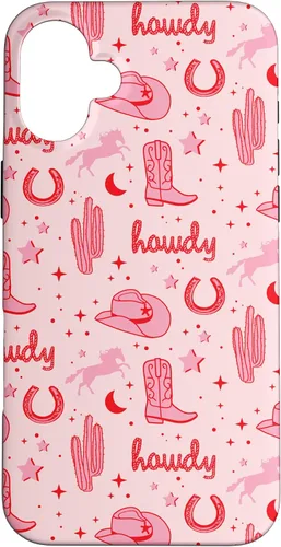 Vista 23 de Funda estética para iPhone 17, diseño de vaquera rosa pastel
