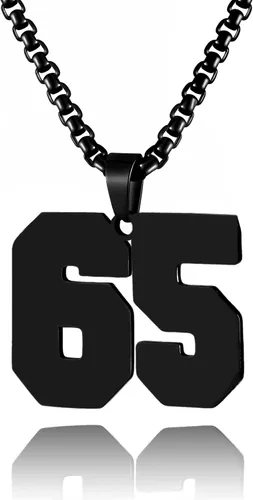 Vista 143 de Collar de Número Dorado para Hombre, Cadena de Acero Inoxidable con Colgante de Número para Atletas, Joyería Deportiva Personalizada para Niños