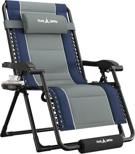 Vista 10 de UDPATIO Silla de gravedad cero de gran tamaño, reclinable acolchado completo para exteriores, asiento reclinable ajustable plegable para patio