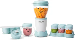 NutriBullet NBY-50100 Sistema completo de fabricación de alimentos para bebés, 32 onzas, blanco, azul, transparente