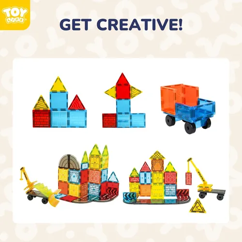 Vista 2 de TOY Life Azulejos magnéticos para niños de 3 a 5 años, juguetes de construcción para niños de 4 a 8 años, azulejos de construcción magnéticos