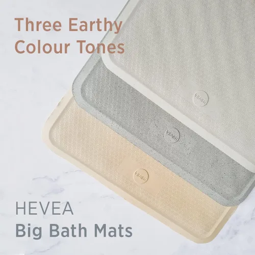 Vista 4 de HEVEA Tapete de baño ondulado de goma natural, largo, 28 x 16 pulgadas, tapete antideslizante para ducha y bañera con 388 ventosas, sin plástico