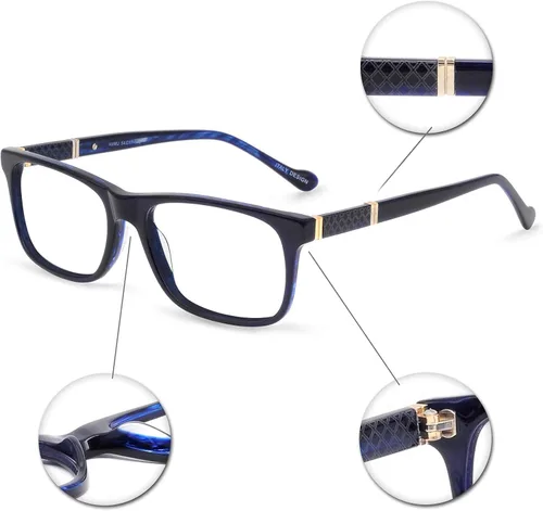 Vista 4 de OCCI CHIARI Mens Rectangle Eyewear Frame Full-Rim Non-prescription Clear Optical Glasses