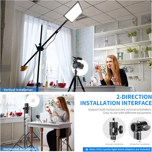 Vista 4 de NEEWER Adaptador rápido convertidor con tornillo de 1/4 de pulgada, paquete de 2 adaptadores de punta de soporte de luz multifuncionales, se adapta