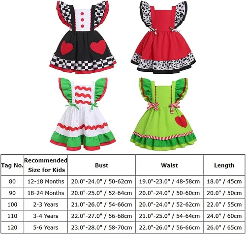 Vista 5 de ODIZLI Vestido de Navidad para niñas pequeñas, vestido tutú para fiesta de Navidad