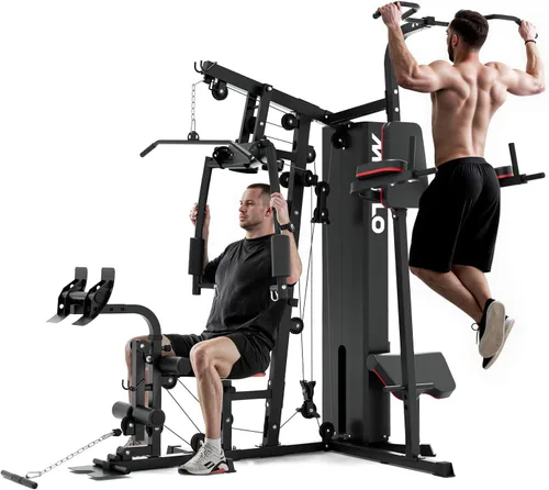 Vista 10 de Mikolo Home Gym, Workout Station with 150LBS Weight Stack, Multifunctional Home Gym Equipment, Exercise Equipment for Full Body Strength Training