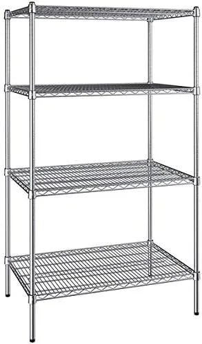 Vista 175 de Kit de 4 estantes de epoxi verde NSF de 21 x 72 pulgadas con postes de 86 pulgadas, estantería de almacenamiento resistente, kit de estantería