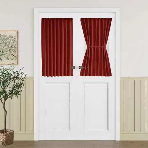 Vista 144 de Vatge Cortinas laterales autoadhesivas para puertas de cristal, sin taladro, extraíble, panel de filtrado de luz, 1 panel, 12 pulgadas de ancho x 60