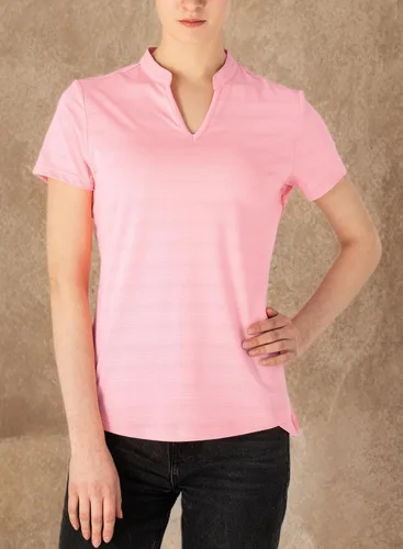 Vista 93 de Gopune Polo de golf con cuello en V para mujer, sin cuello, manga corta, ligera, de secado rápido, camisetas de tenis para correr