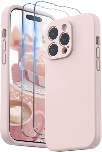 Vista 9 de SURPHY Funda diseñada para iPhone 14 Pro Max con protector de pantalla, (con protección de cámara y forro de microfibra suave), funda de silicona