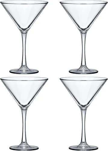 Vista 5 de Amazing Abby - Vesper - Vasos de Martini de plástico de 10 onzas (juego de 4), vasos de cóctel de plástico, reutilizables, sin BPA, a prueba