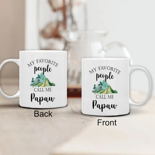 Vista 7 de Taza de Papaw QASHWEY, Tazas de Café de Regalo de Nietos para Abuelo, Regalos de Abuelo Papaw, Taza del Día del Padre Taza de Té para Abuelo, Mis