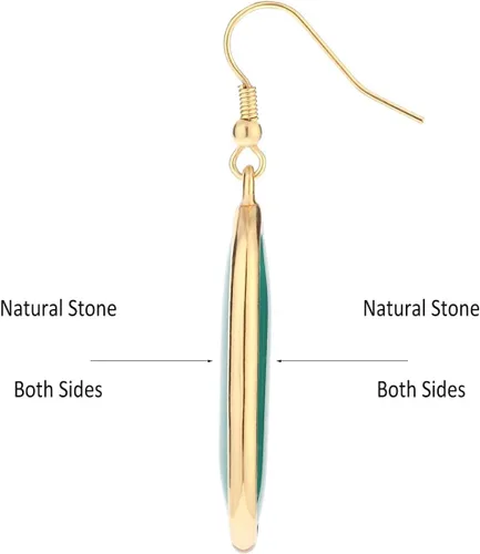 Vista 6 de Pendientes colgantes de piedra curativa de cristal natural para mujer
