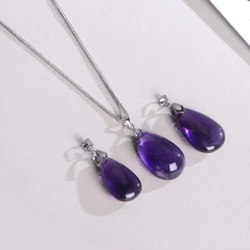 Vista 6 de iSTONE - Collar de plata de ley 925 con dije de lapislázuli para mujer, piedra preciosa natal con cadena de plata de 18 pulgadas