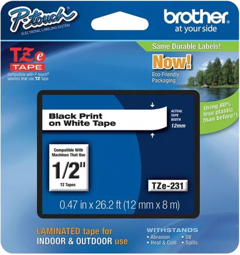 Vista 21 de Brother TZE2318PKB - Cinta de etiqueta Impresión negra sobre blanco