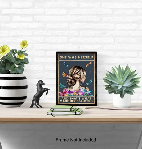 Vista 5 de Arte de pared con citas inspiradoras y positivas y decoración - Regalos de aliento para mujeres, adolescentes, niñas - Carteles con dichos