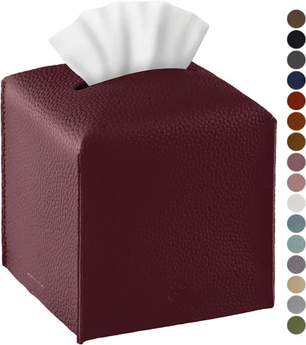 Vista 20 de Funda para Caja de Pañuelos, Jeethemy Porta Caja de Pañuelos Cuadrada de Cuero PU, Moderno Estuche de Pañuelos Organizador Dispensador de Papel