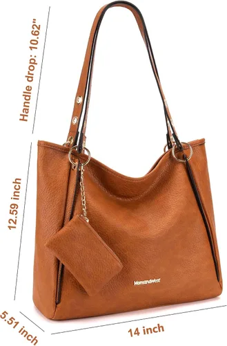 Vista 3 de Montana West Bolso de mano para mujer, bolso de hombro con bolsa extraíble para monedas