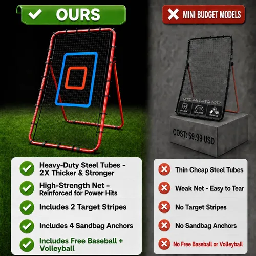 Vista 2 de Red de rebote para voleibol de 7x4 pies, red de rebote ajustable de 5 ángulos para practicar zambullidas, posicionamiento, ataque