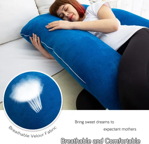 Vista 4 de Almohadas de embarazo de 60 pulgadas para dormir, almohada corporal extra grande en forma de U, almohada de embarazo, almohada de maternidad